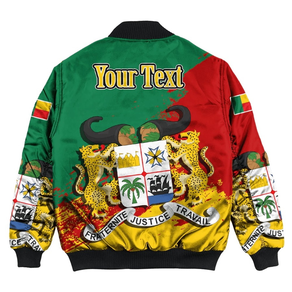 Benin Green Version Special Bomber Jacket, African Bomber Jacket For Men Women
