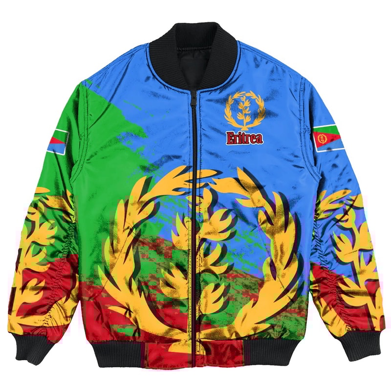 Eritrea Blue Version Special Bomber Jacket, African Bomber Jacket For Men Women