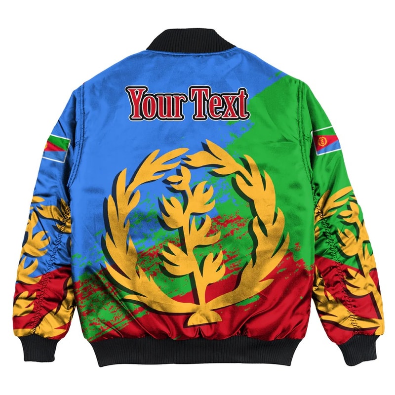Eritrea Blue Version Special Bomber Jacket, African Bomber Jacket For Men Women