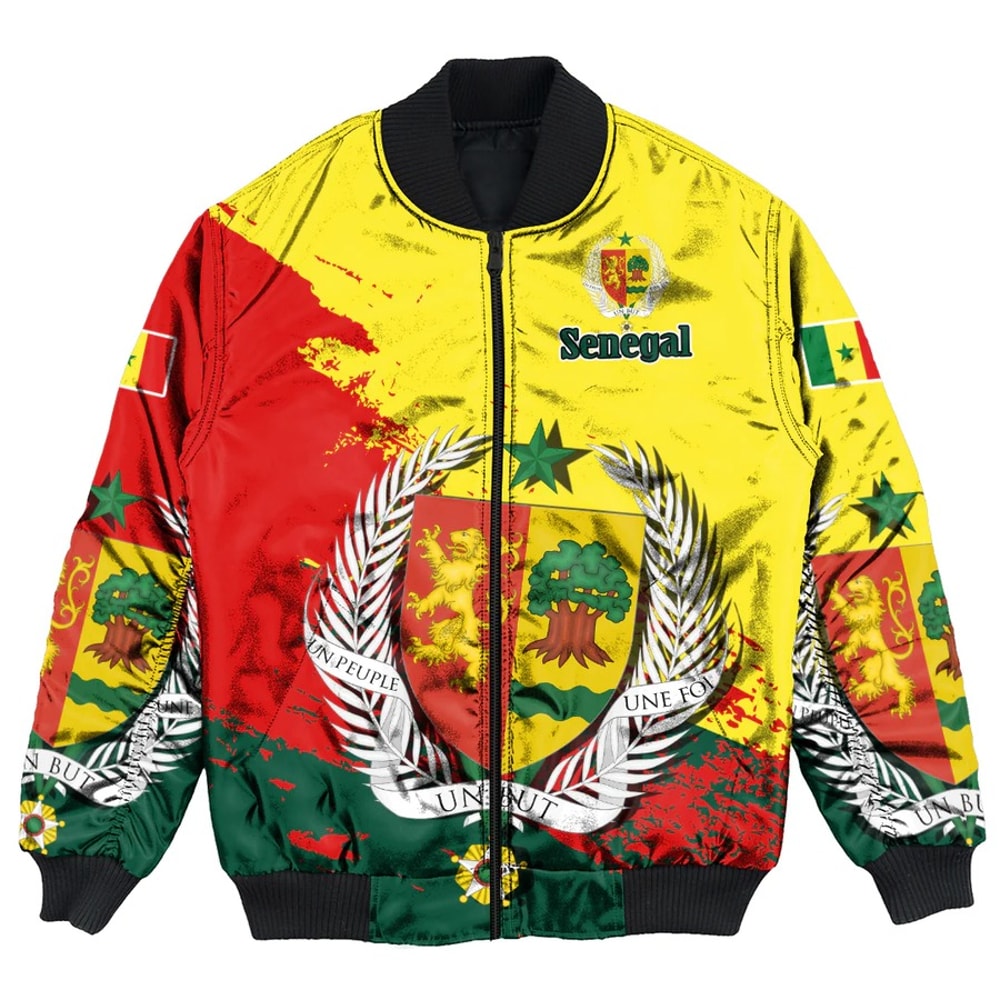 Senegal Yellow Version Special Bomber Jacket, African Bomber Jacket For Men Women