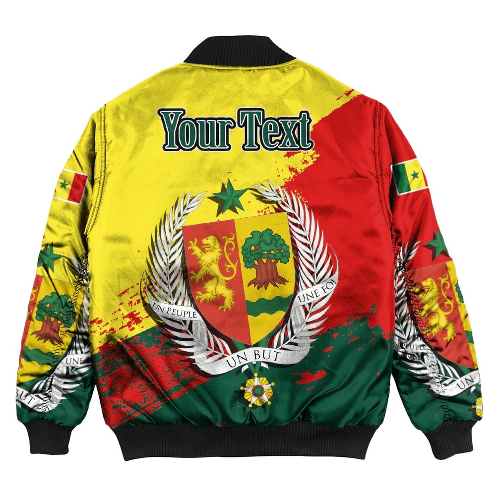 Senegal Yellow Version Special Bomber Jacket, African Bomber Jacket For Men Women