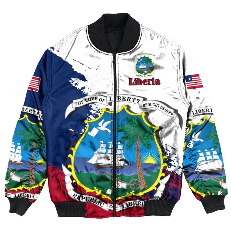 Liberia White Version Special Bomber Jacket, African Bomber Jacket For Men Women