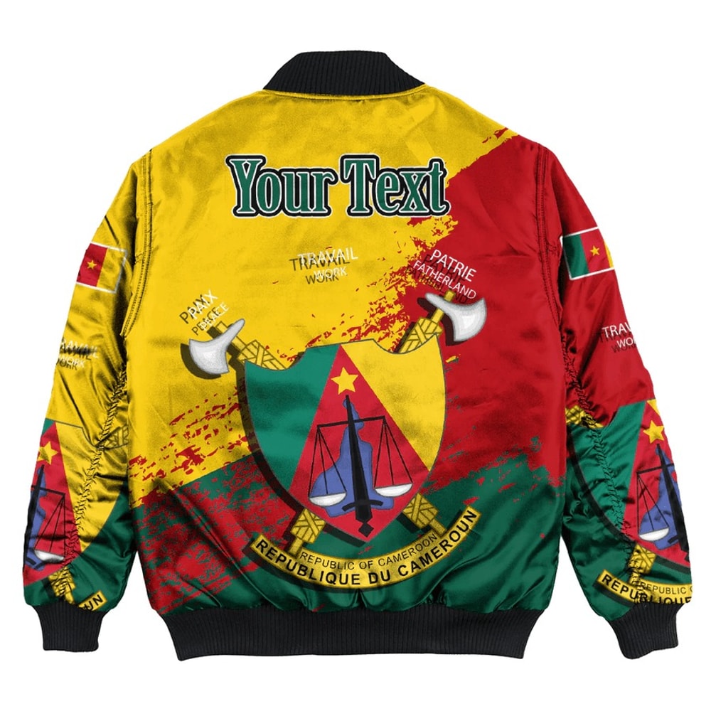 Cameroon Yellow Version Special Bomber Jacket, African Bomber Jacket For Men Women