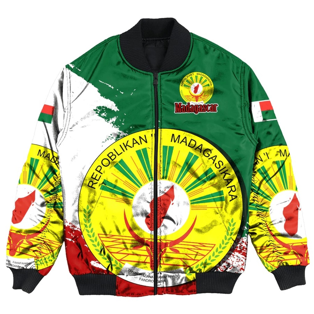 Madagascar Green Version Special Bomber Jacket, African Bomber Jacket For Men Women