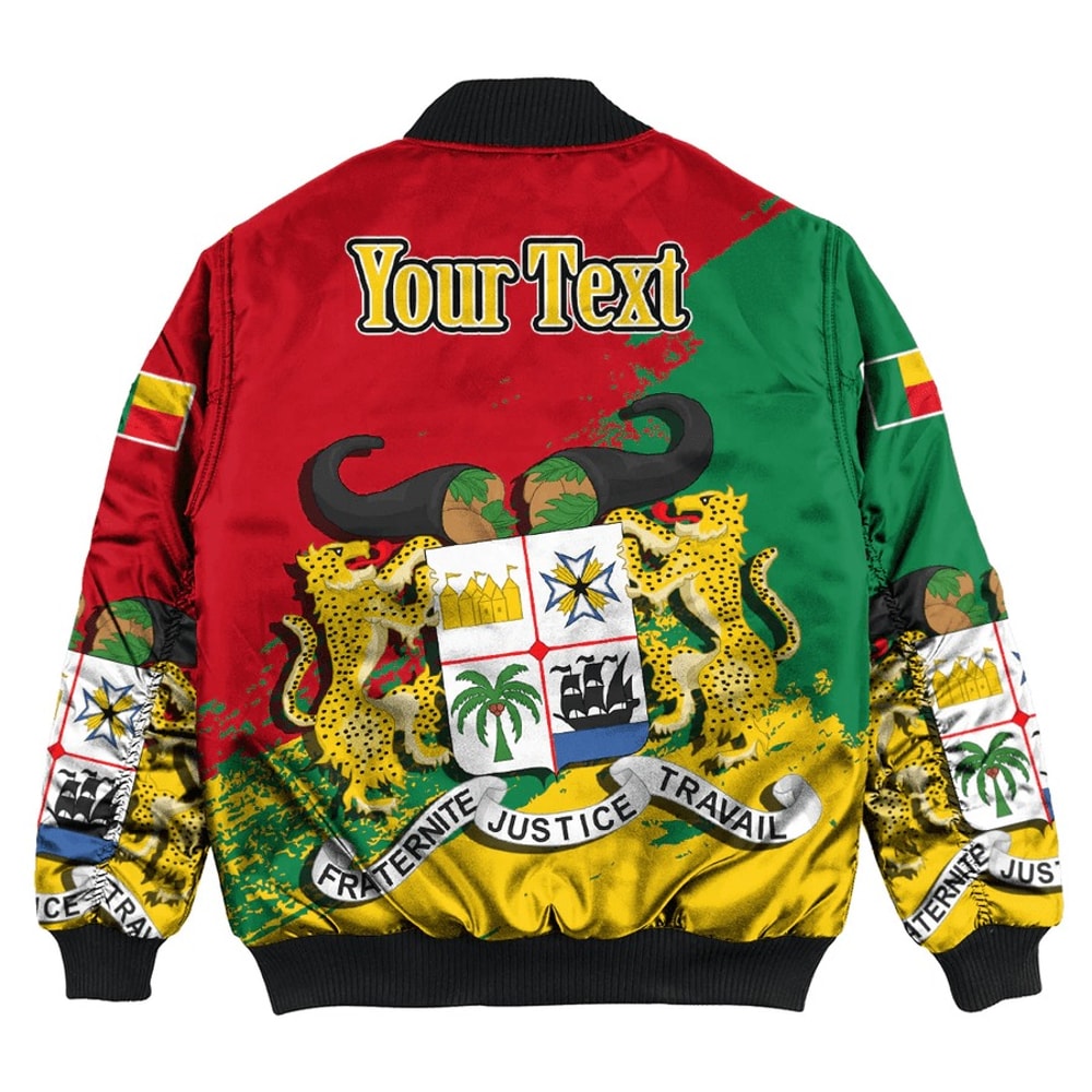 Benin Red Version Special Bomber Jacket, African Bomber Jacket For Men Women