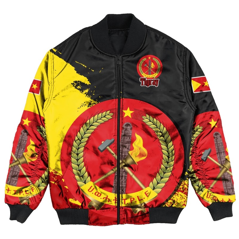 Tigray Black Version Ethiopia National Regional States Special Bomber Jacket, African Bomber Jacket For Men Women