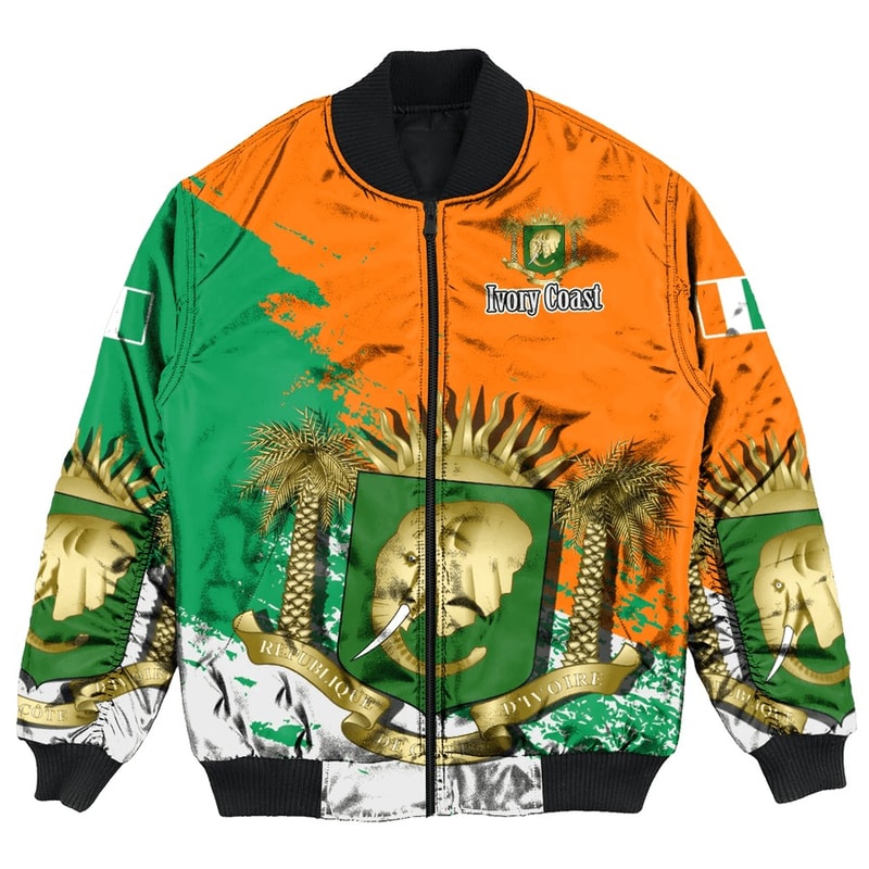 Ivory Coast Special Bomber Jacket, African Bomber Jacket For Men Women