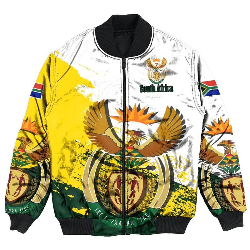 South Africa White Version Special Bomber Jacket, African Bomber Jacket For Men Women