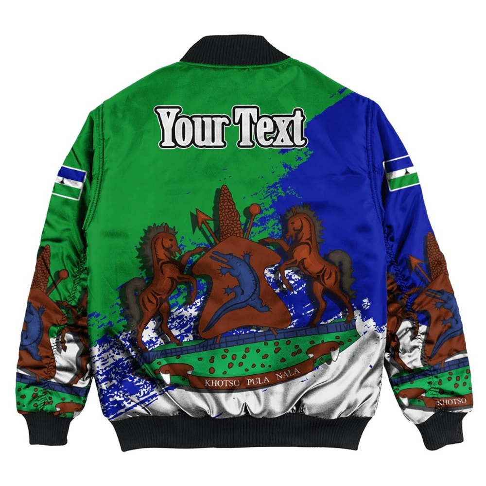 Lesotho Green Version Special Bomber Jacket, African Bomber Jacket For Men Women
