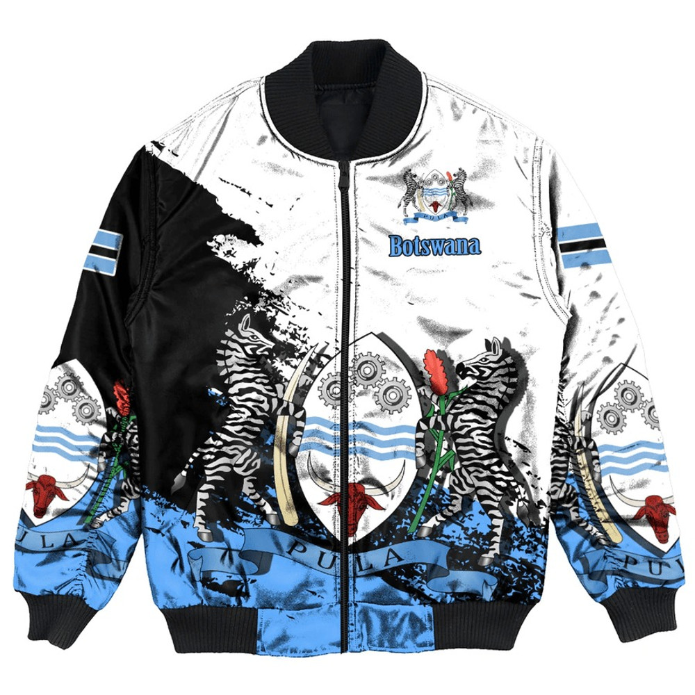Botswana White Version Special Bomber Jacket, African Bomber Jacket For Men Women