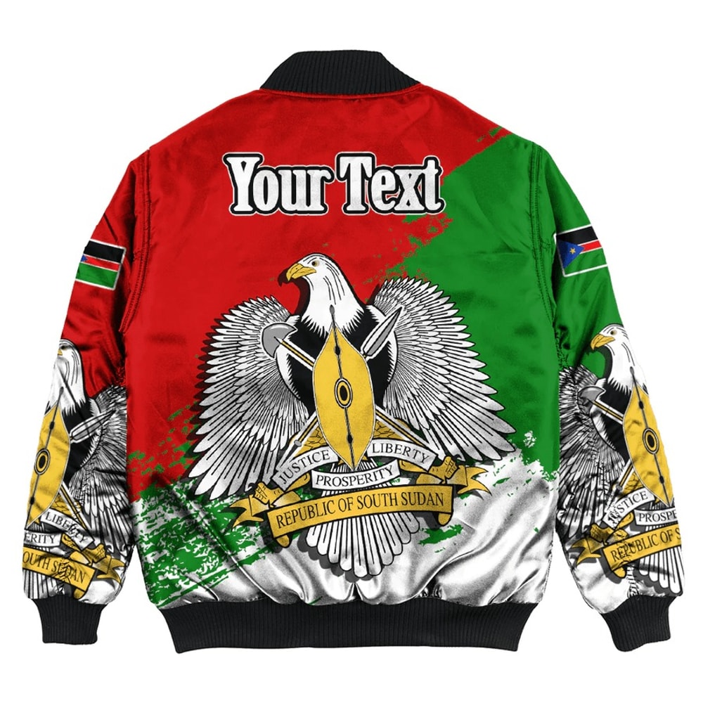South Sudan Red Version Special Bomber Jacket, African Bomber Jacket For Men Women