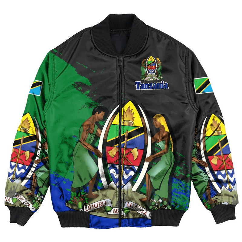 Tanzania Black Version Special Bomber Jacket, African Bomber Jacket For Men Women