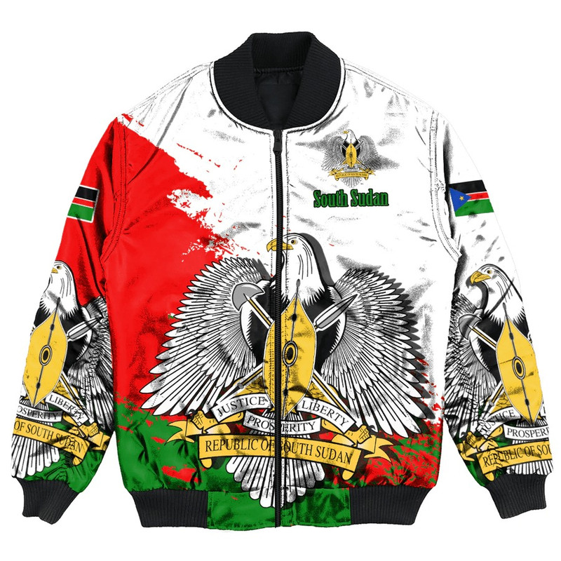 South Sudan White Version Special Bomber Jacket, African Bomber Jacket For Men Women