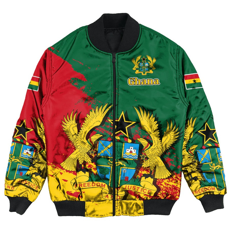 Ghana Green Version Special Bomber Jacket, African Bomber Jacket For Men Women