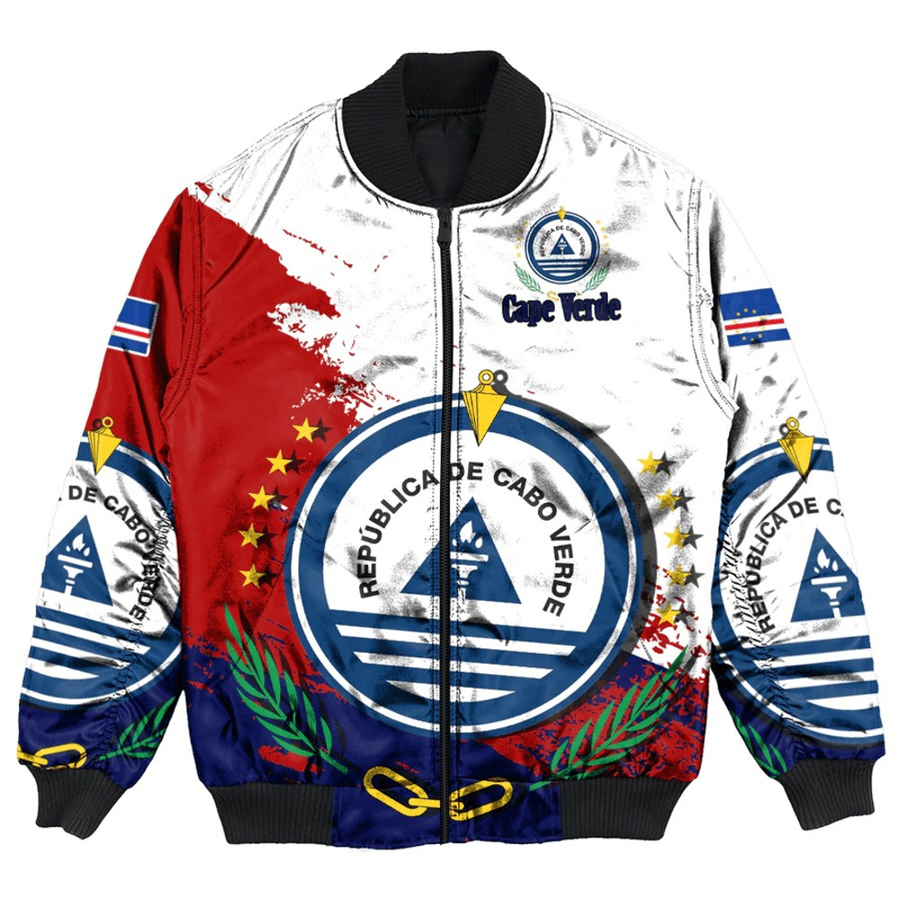 Cape Verde White Version Special Bomber Jacket, African Bomber Jacket For Men Women