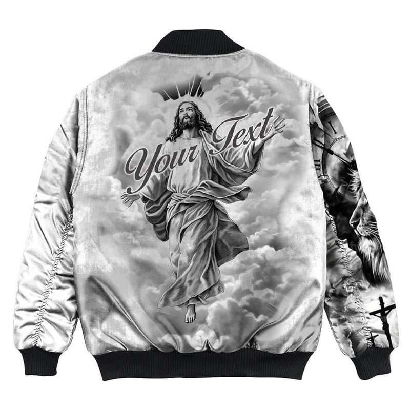 Gambia Bomber Jacket Jesus Pray and The Lion of Judah, African Bomber Jacket For Men Women