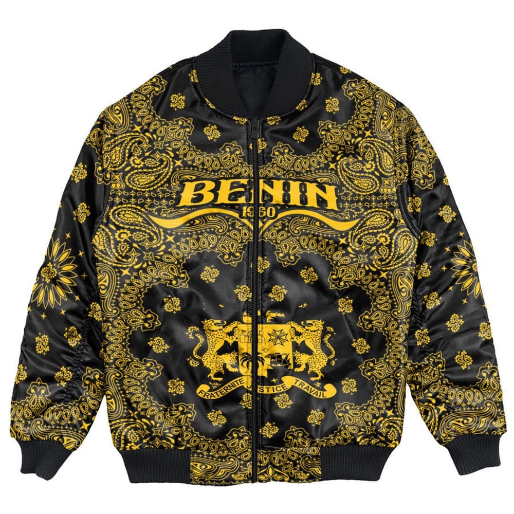 Benin Bomber Jacket Paisley Bandana Never Out of Date, African Bomber Jacket For Men Women