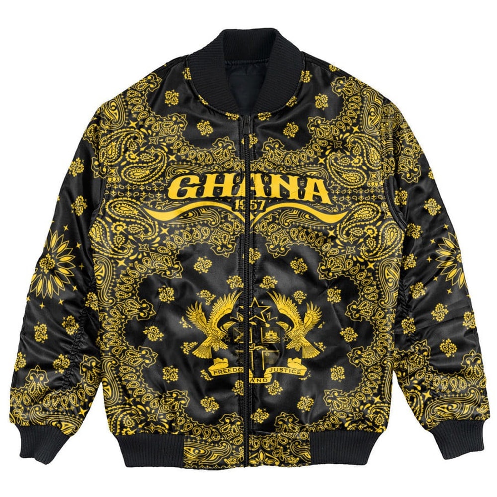 Ghana Bomber Jacket Paisley Bandana Never Out of Date, African Bomber Jacket For Men Women