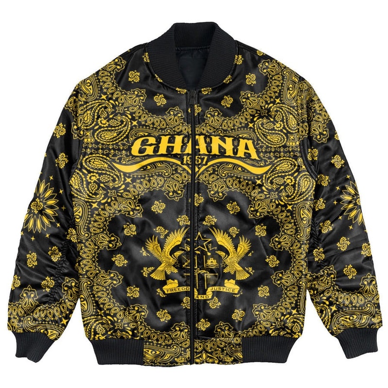Ghana Bomber Jacket Paisley Bandana Never Out of Date, African Bomber Jacket For Men Women