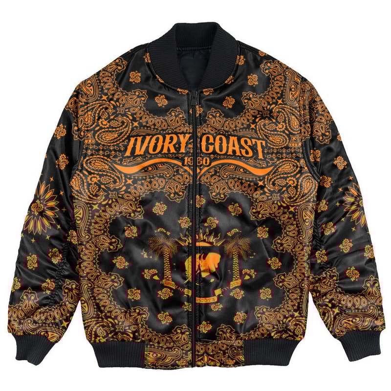 Ivory Coast Bomber Jacket Paisley Bandana Never Out of Date, African Bomber Jacket For Men Women