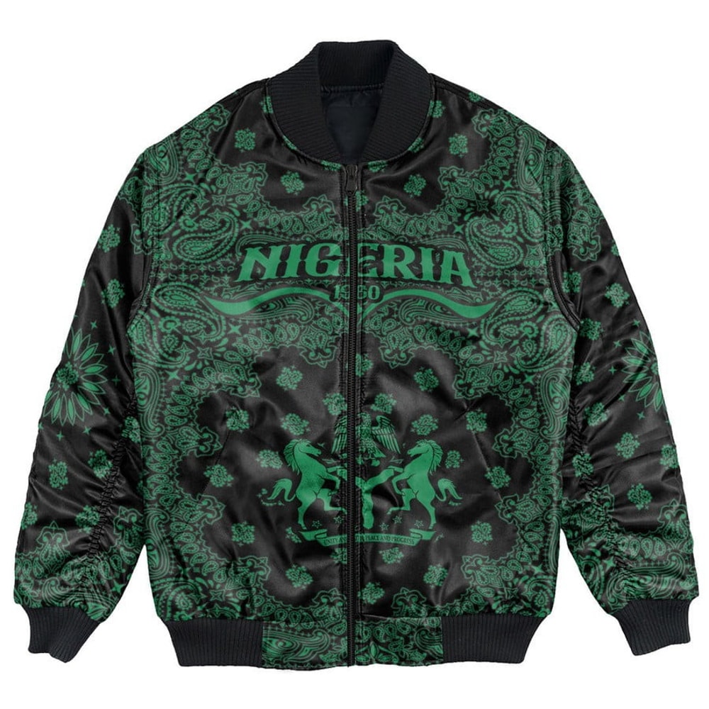 Nigeria Bomber Jacket Paisley Bandana Never Out of Date, African Bomber Jacket For Men Women
