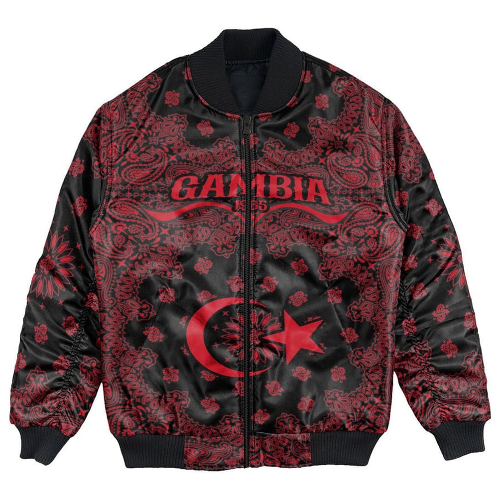Gambia Bomber Jacket Paisley Bandana Never Out of Date, African Bomber Jacket For Men Women