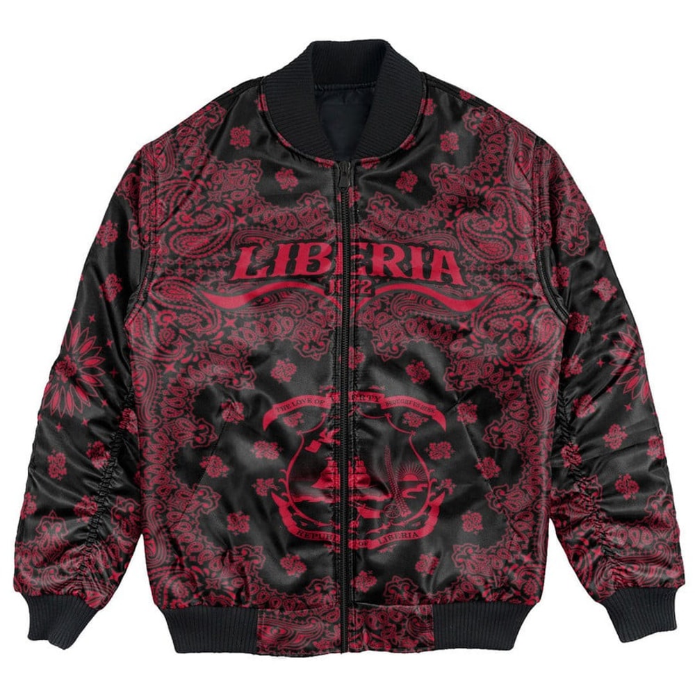 Liberia Bomber Jacket Paisley Bandana Never Out of Date, African Bomber Jacket For Men Women