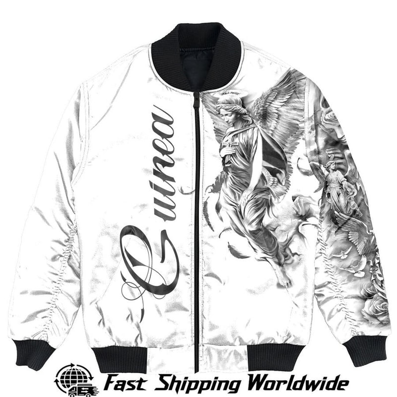 Guinea Bomber Jacket Angel of the Lord - Famous Body Tattoo Style, African Bomber Jacket For Men Women