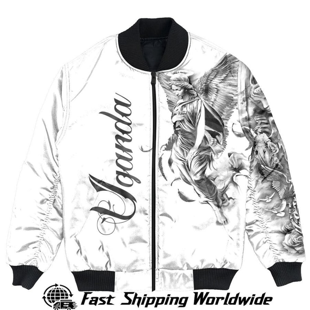 Uganda Bomber Jacket Angel of the Lord - Famous Body Tattoo Style, African Bomber Jacket For Men Women