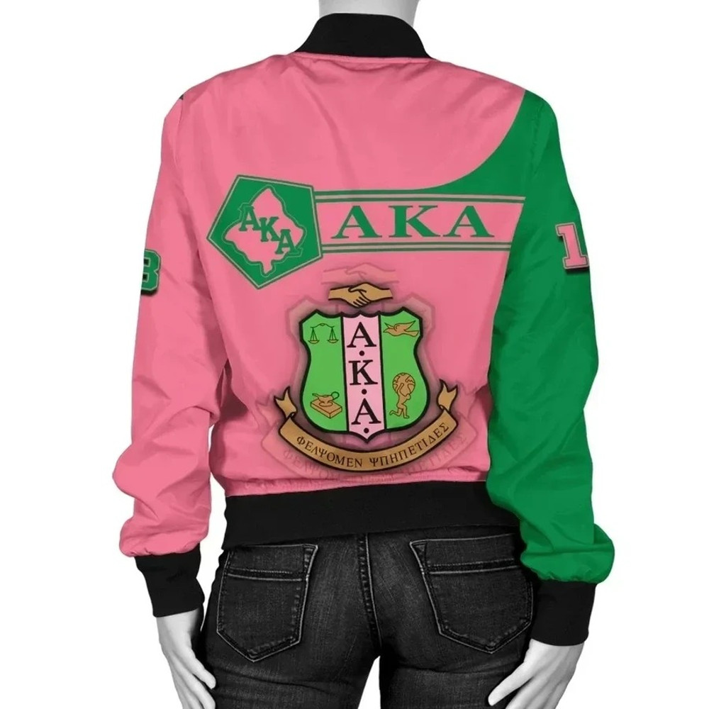 Personalised AKA Sorority Bomber Jacket - Ver. Pink - Simple Style, African Bomber Jacket For Men Women