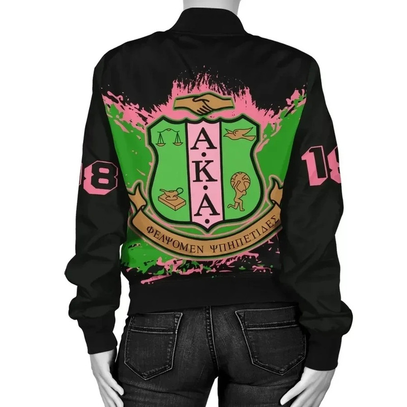 AKA Sorority Bomber Jacket - Tip Style, African Bomber Jacket For Men Women