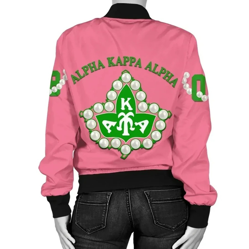 AKA Sorority Pearl Pink Bomber Jacket, African Bomber Jacket For Men Women