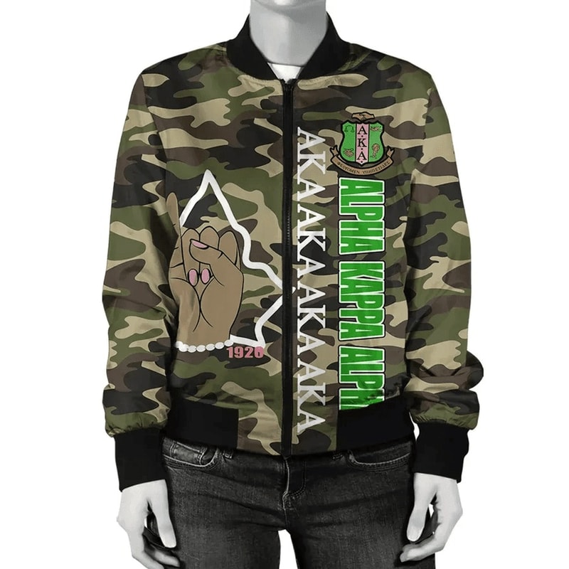 AKA Sorority Camouflage Style Bomber Jacket, African Bomber Jacket For Men Women