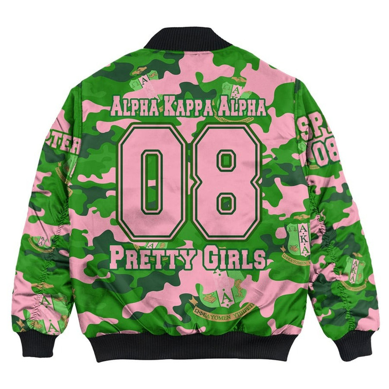Custom AKA Sorority Full Camo Shark Bomber Jackets, African Bomber Jacket For Men Women