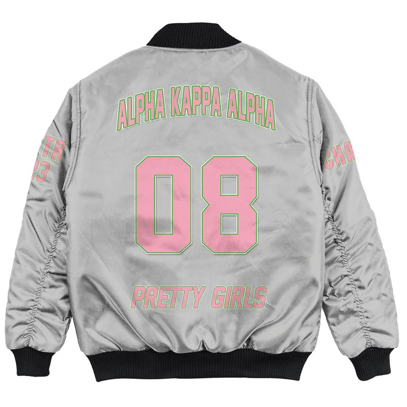 Custom AKA Sorority Silver, African Bomber Jacket For Men Women