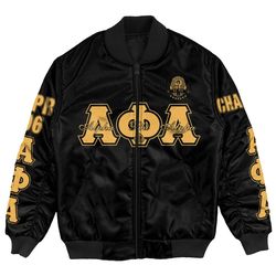 alpha phi alpha - nu psi bomber jacket, african bomber jacket for men women