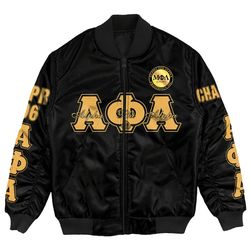 alpha phi alpha - mu phi lambda bomber jacket, african bomber jacket for men women
