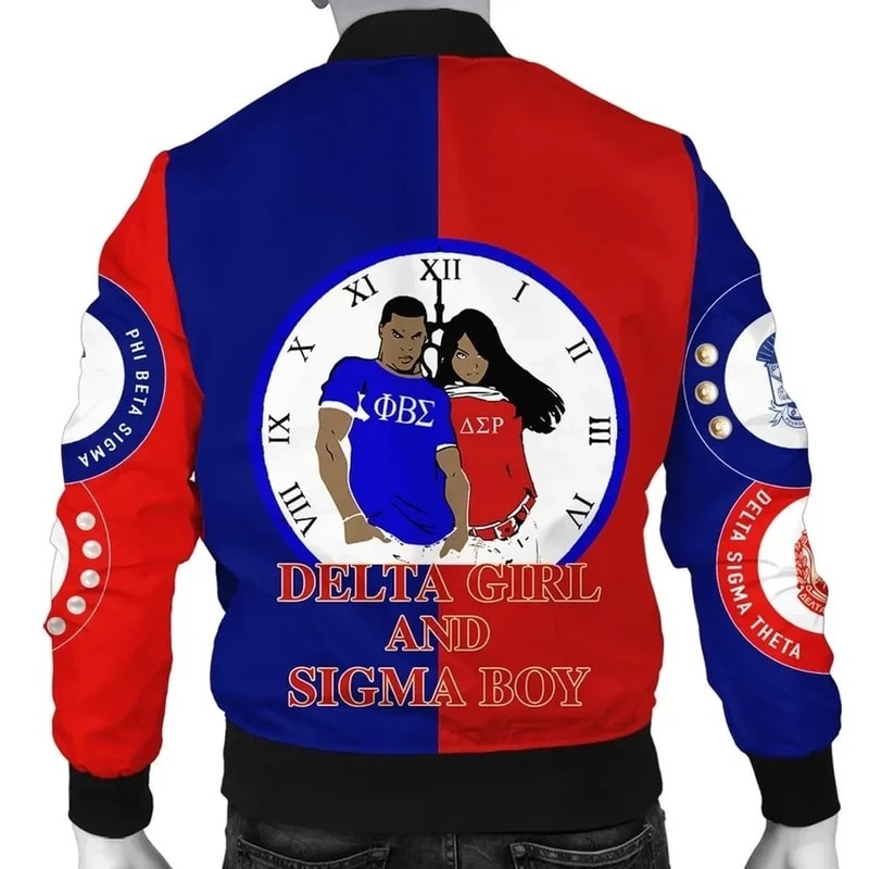 Phi Beta Sigma Delta Sigma Theta Couple Bomber Jacket, African Bomber Jacket For Men Women