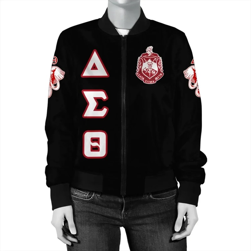 Delta Sigma Theta Letters Bomber Jacket, African Bomber Jacket For Men Women