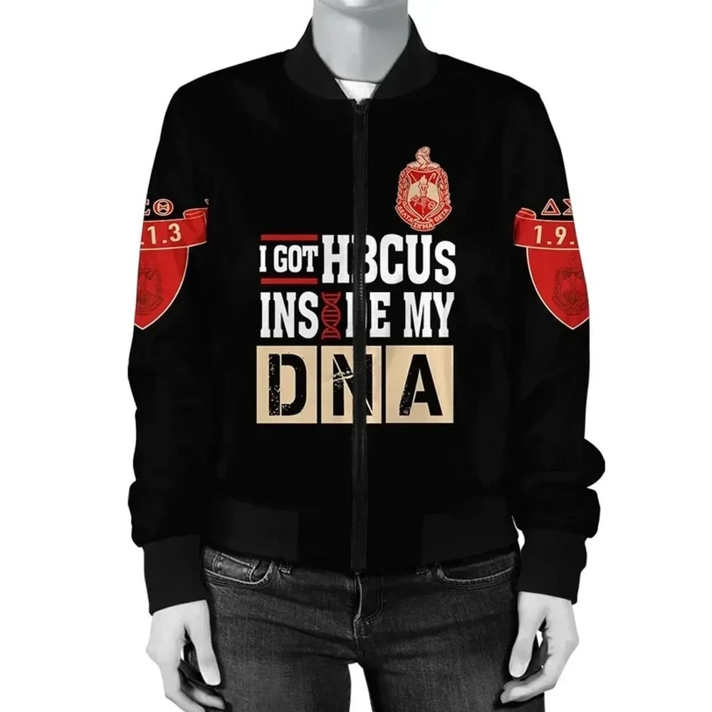 Delta Sigma Theta HBCU DNA Bomber Jacket, African Bomber Jacket For Men Women