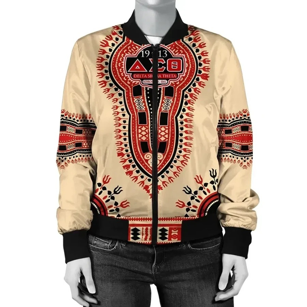Delta Sigma Theta Dashiki Bomber Jacket, African Bomber Jacket For Men Women