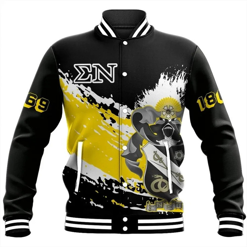 Tip Style Sigma Nu Baseball Jacket, African Baseball Jacket For Men Women