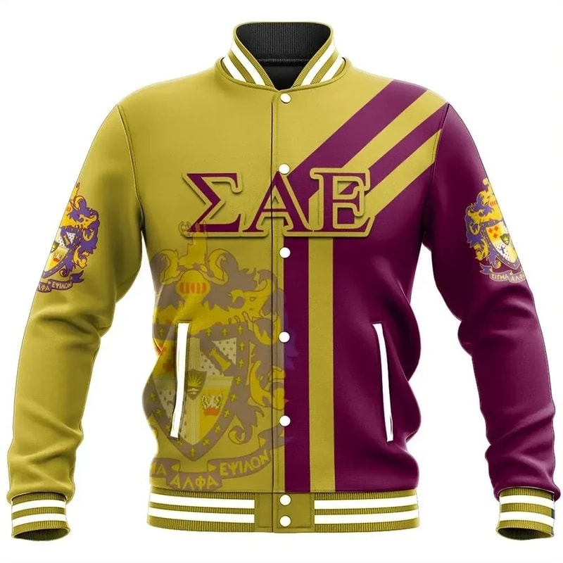 Alva Sigma Alpha Epsilon Baseball Jacket, African Baseball Jacket For Men Women