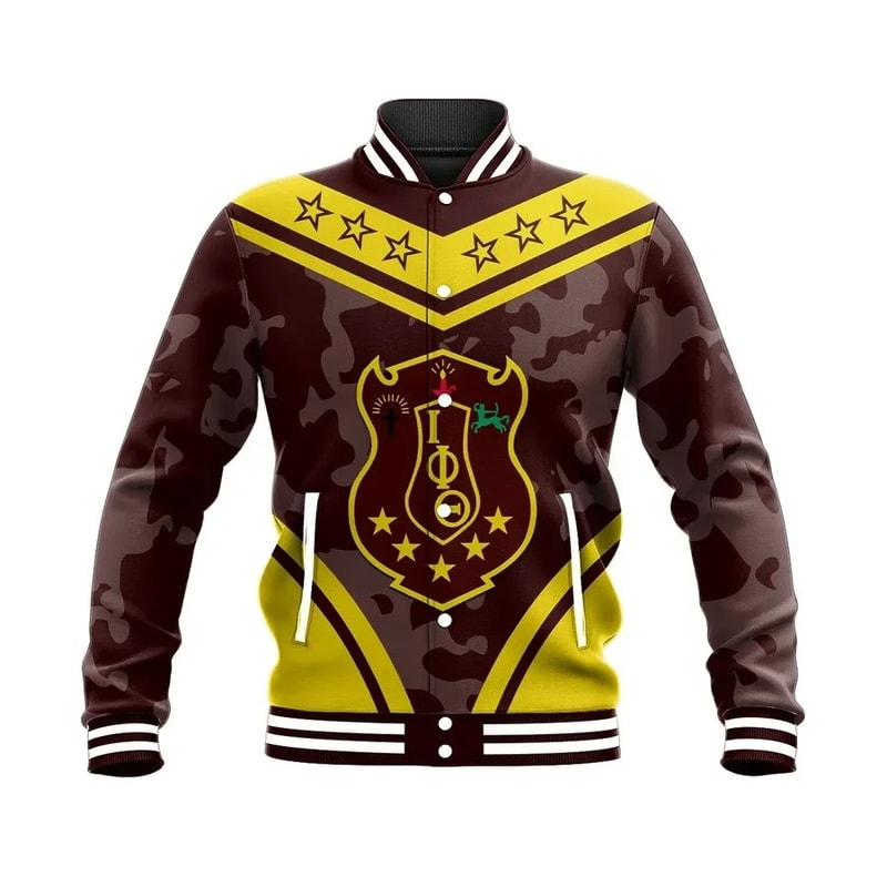 Iota Phi Theta Camouflage Baseball Jacket, African Baseball Jacket For Men Women