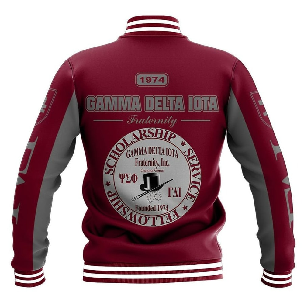Gamma Delta Iota Frat 1974 Red Baseball Jacket, African Baseball Jacket For Men Women