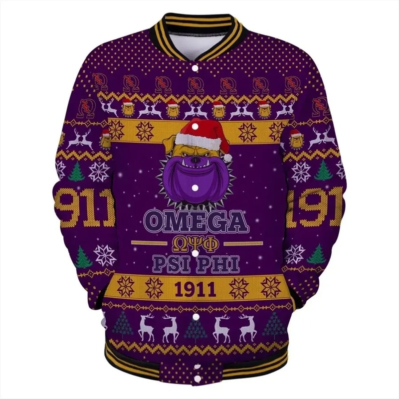 Lux Omega Psi Phi King Of Bulldog 1911 Baseball Jacket, African Baseball Jacket For Men Women