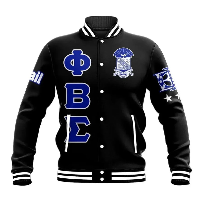 Phi Beta Sigma Letters Baseball Jacket - Tha Godfather, African Baseball Jacket For Men Women