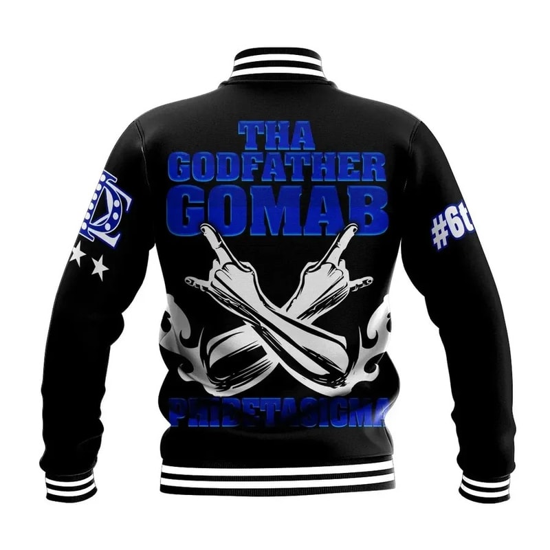 Phi Beta Sigma Letters Baseball Jacket - Tha Godfather, African Baseball Jacket For Men Women