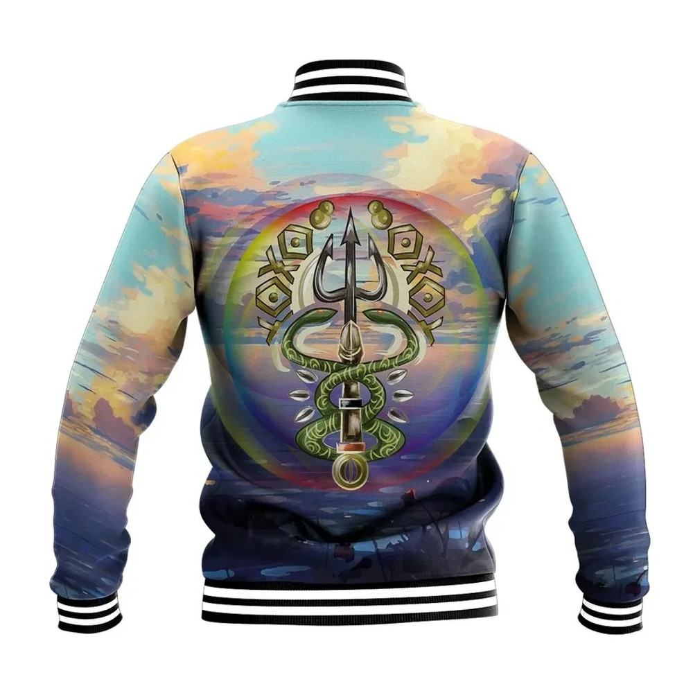 Orisha Oxumare Rainbow Baseball Jacket, African Baseball Jacket For Men Women