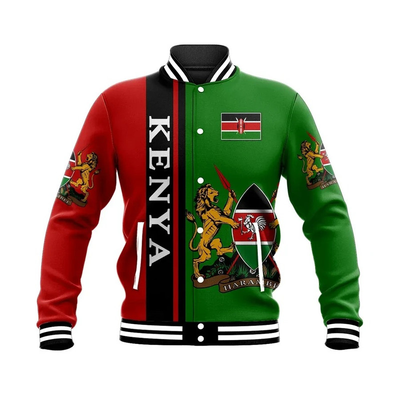 Kenya Style Baseball Jacket, African Baseball Jacket For Men Women